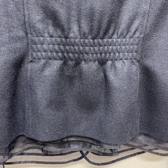 Ann Taylor Loft Size 10 Navy Blue Mesh Trim Jacket Blazer Wool Blend - Picture 7 of 7